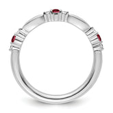 14k White Gold Stackable Expressions Created Ruby and Dia. Ring